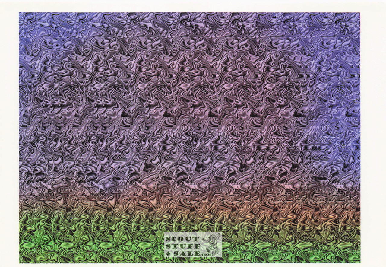 Elephant Walk - Magic Eye 3D Optical Illusion Postcard, Classico SF #512-088