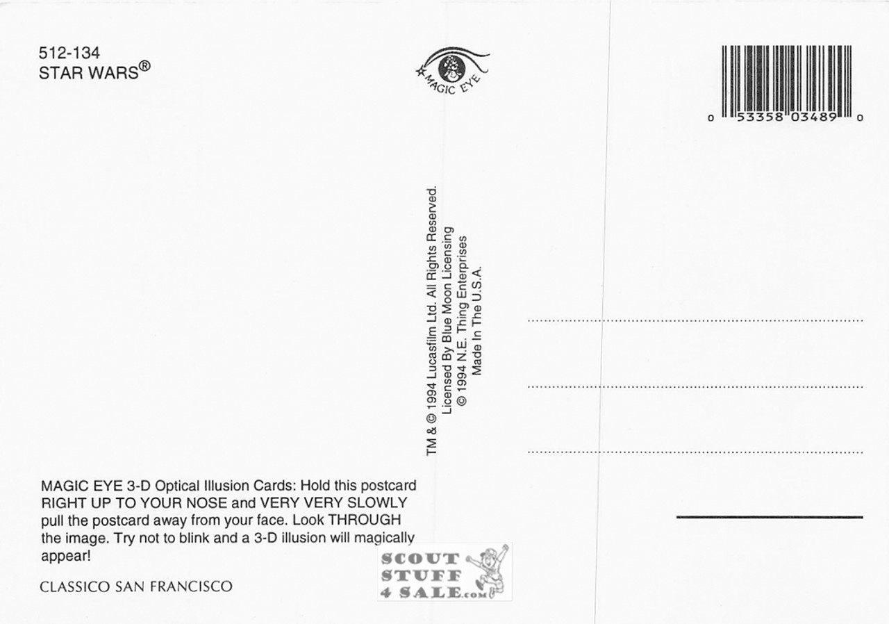 Star Wars-Magic Eye 3D Optical Illusion Postcard, Classico San Francisco #512-134