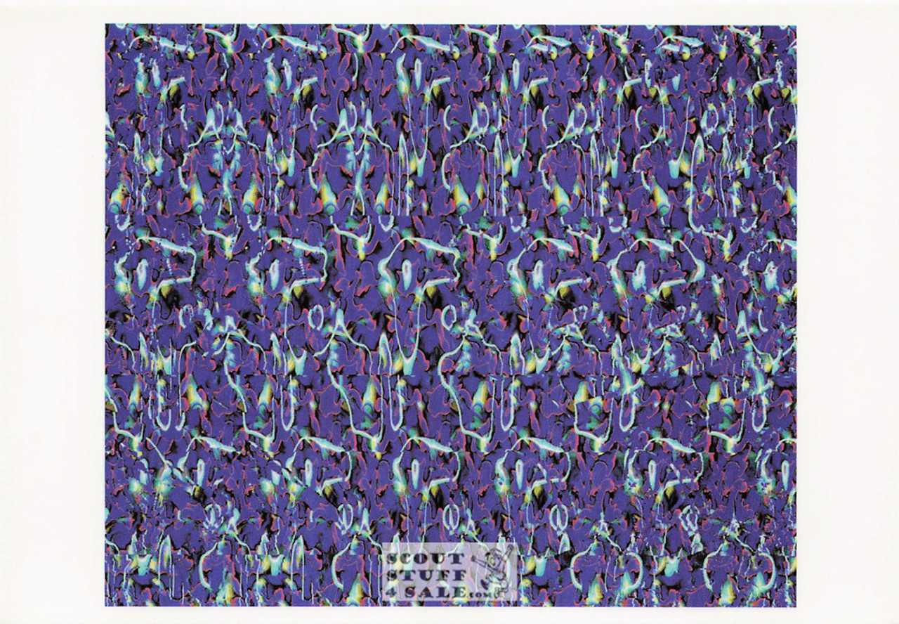 Roller Skates - Magic Eye 3D Optical Illusion Postcard, Classico SF #512-179