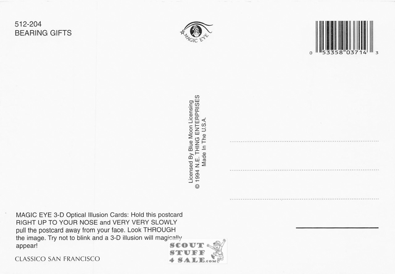 Bearing Gifts - Magic Eye 3D Optical Illusion Postcard, Classico SF #512-204