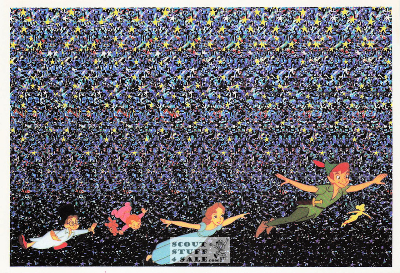Peter Pan Disney Magic Eye 3D Optical Illusion Postcard, Classico SF #513-001