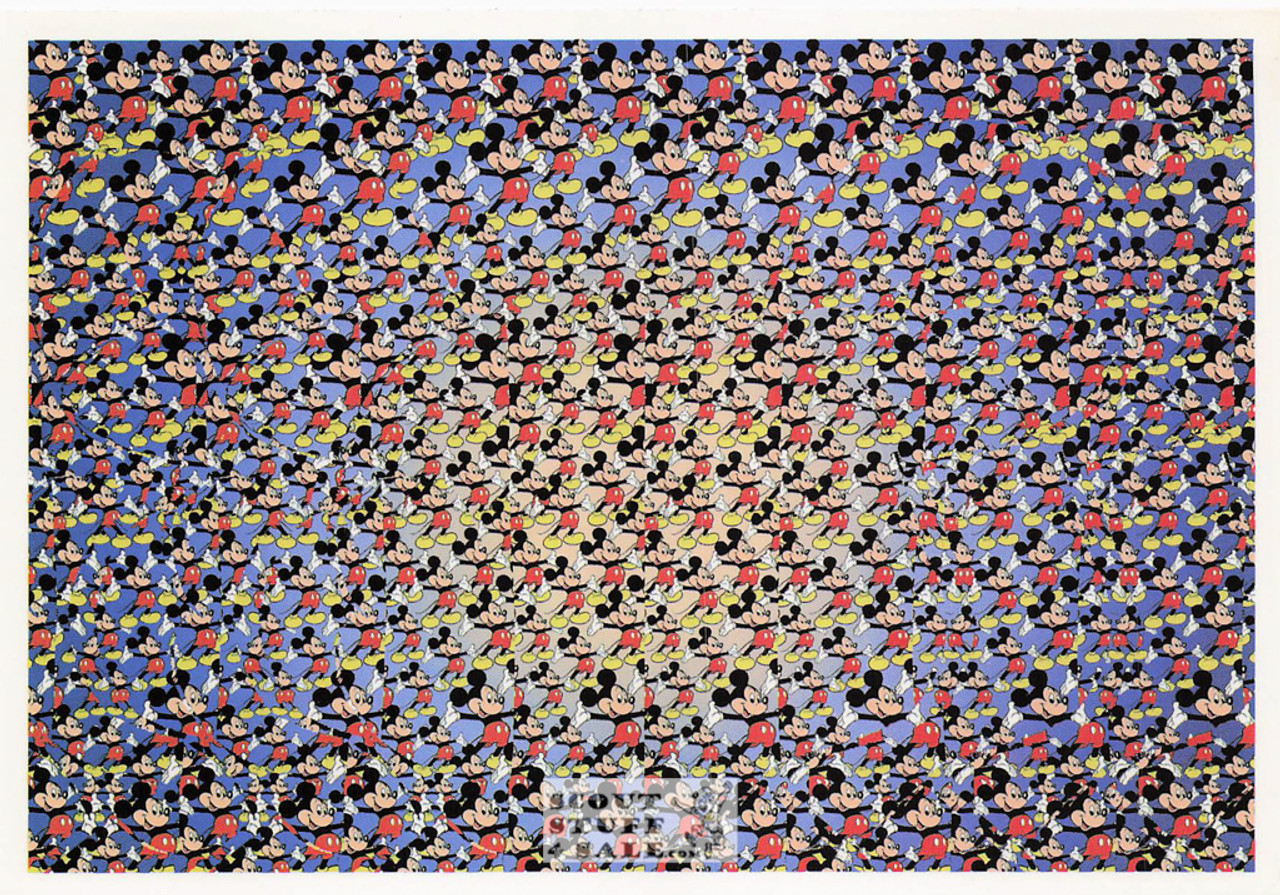 Mickey Mouse Disney Magic Eye 3D Optical Illusion Postcard, Classico SF #513-002
