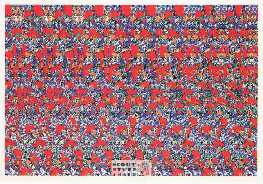 Aladdin Disney Magic Eye 3D Optical Illusion Postcard, Classico SF #513-006