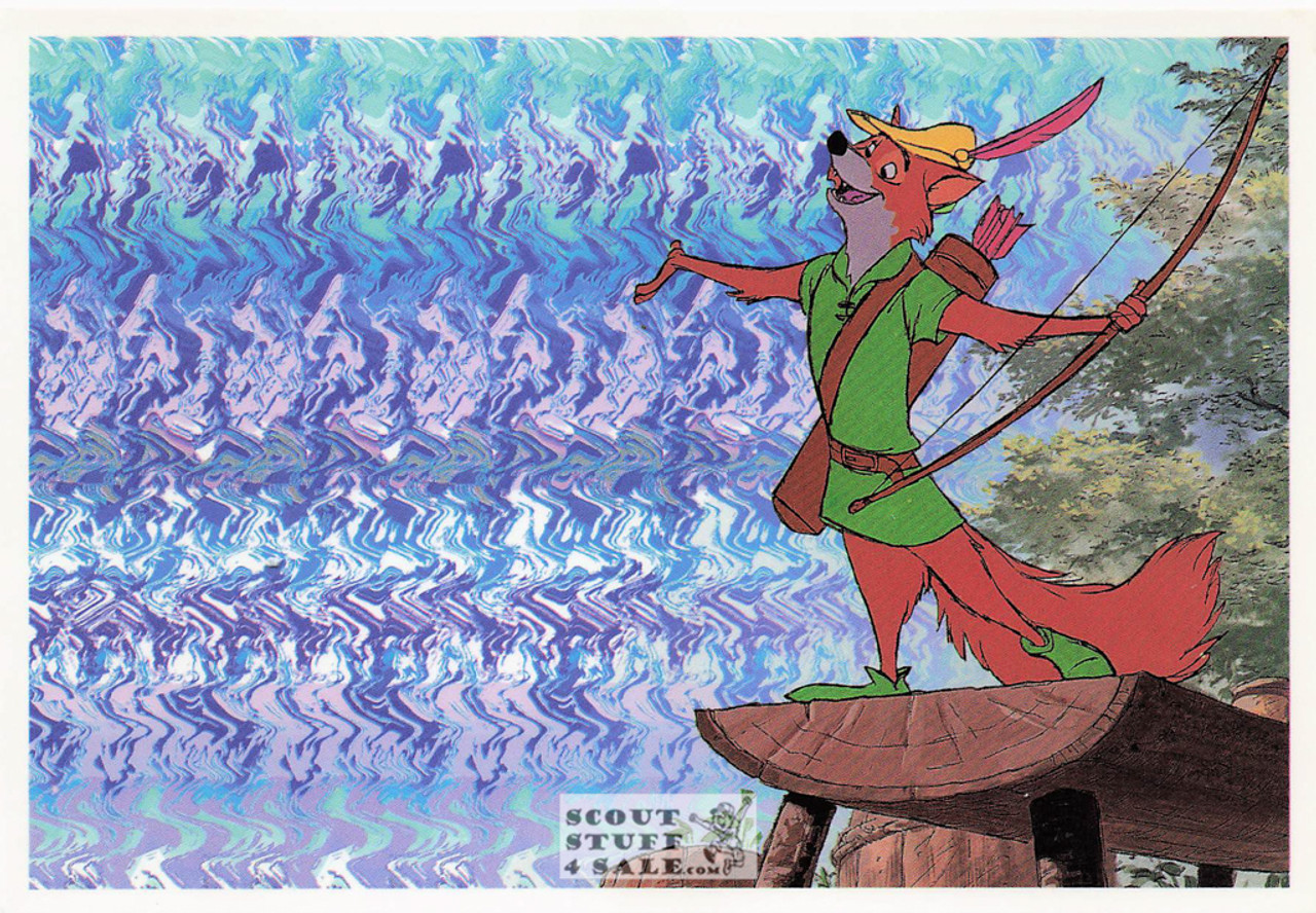 Robin Hood Disney Magic Eye 3D Optical Illusion Postcard, Classico SF #513-018