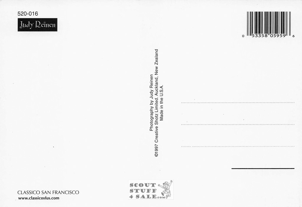 Judy Reinen Dog  Photography Postcard, Classico San Francisco #520-016