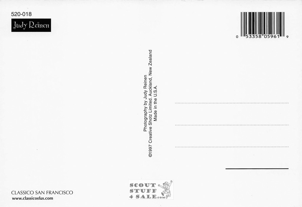 Judy Reinen Dog  Photography Postcard, Classico San Francisco #520-018