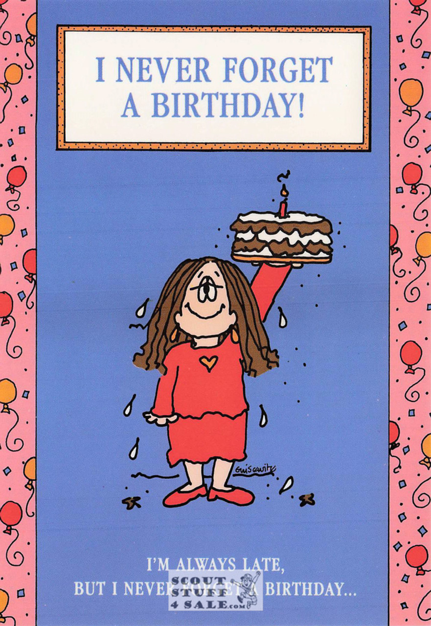 I Never Forget a Birthday Cathy Cartoon Postcard, Classico San Francisco #524-017