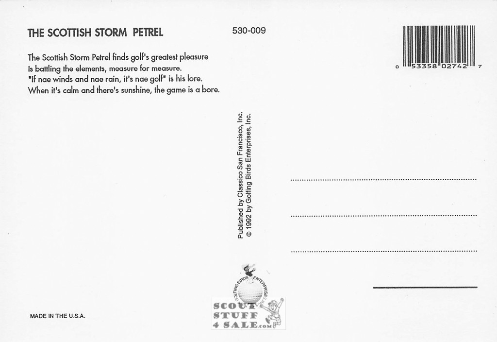 Golfing Birds Postcard. Golfing Bird Enterprises, Classico San Francisco #530-009
