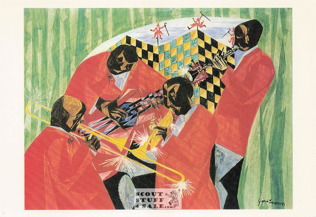 Village Quartet by Jacob Lawrence Art Postcard, Classico San Francisco #540-036