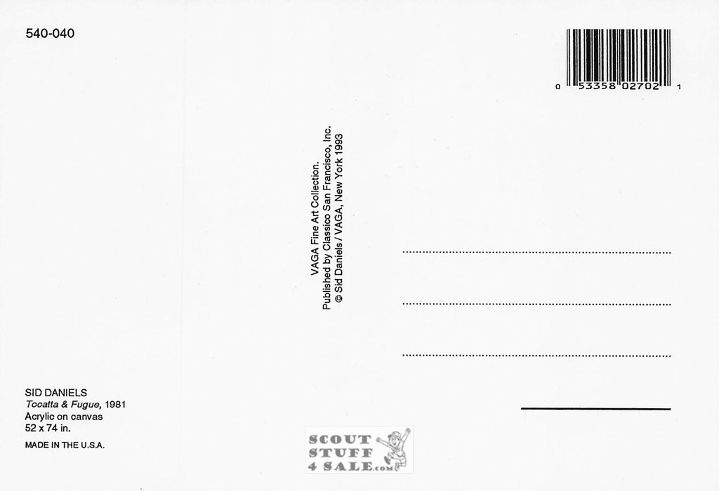 Tocatta & Fugue by Sid Daniels Art Postcard, Classico San Francisco #540-040