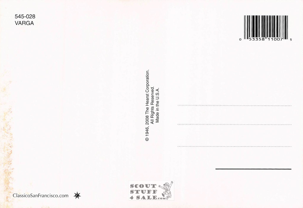 Alberto Vargas "Vargas Girl" Art Postcard, Classico San Francisco #545-028
