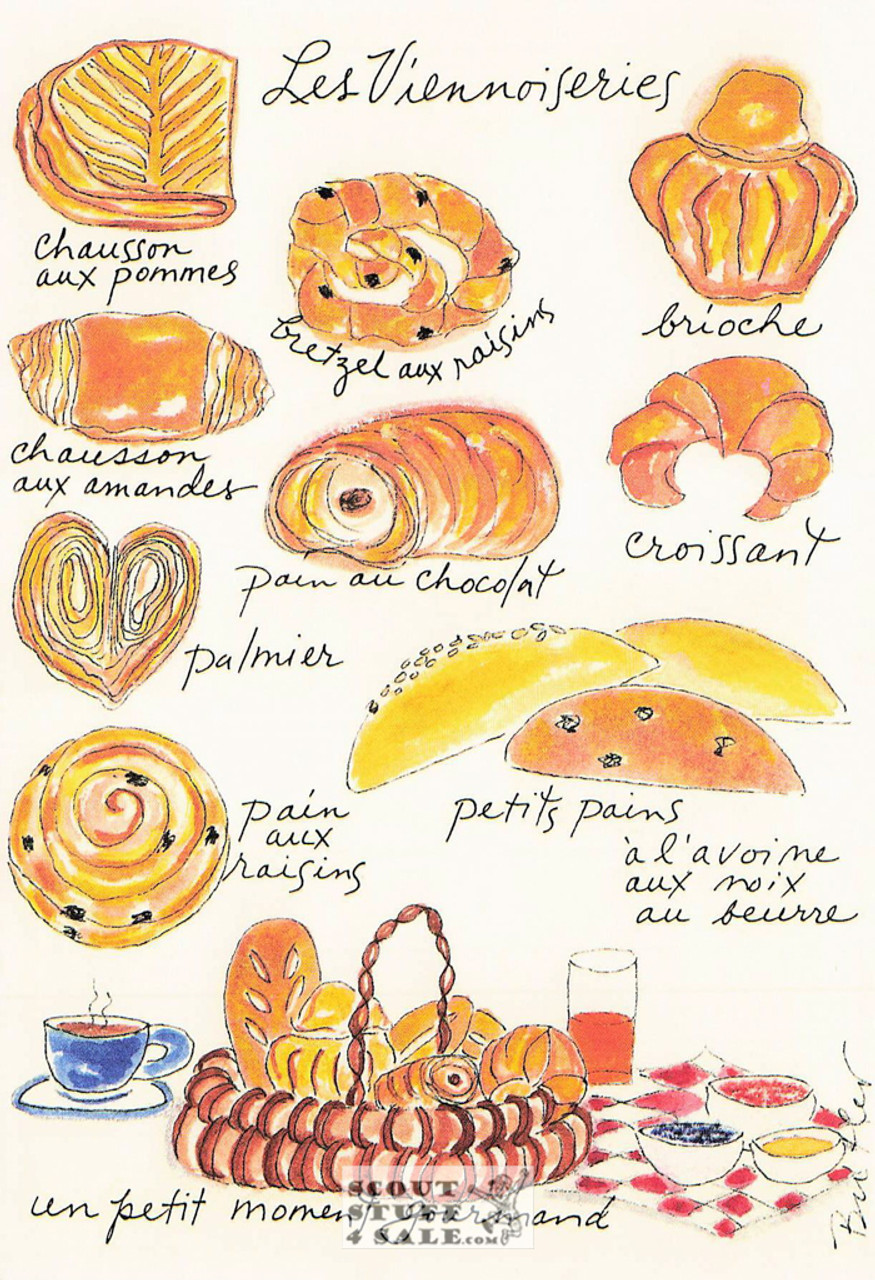 Colorful French Food and Household Related Postcard, Classico SF #580-002