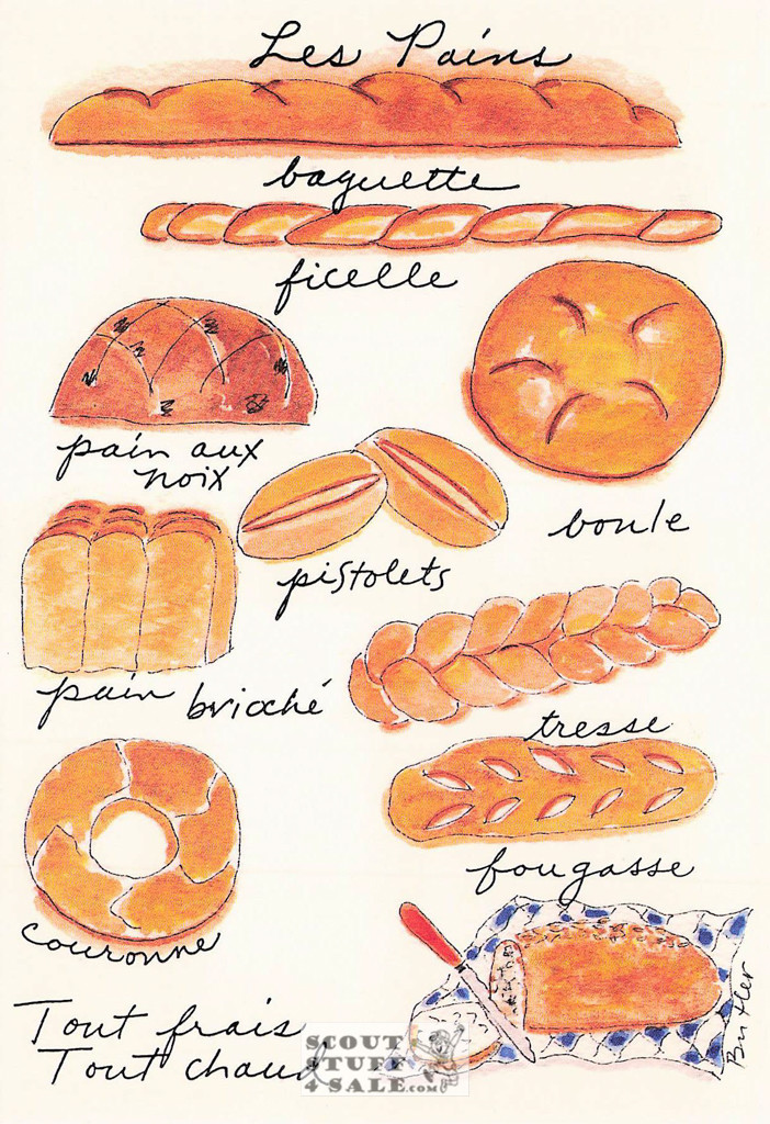 Colorful French Food and Household Related Postcard, Classico SF #580-010