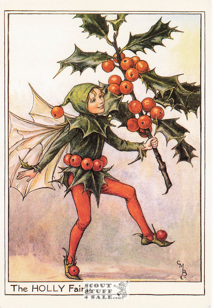 The Holly Fairy Postcard, Cicely Mary Barker Flower Fairies, Classico SF #584-039
