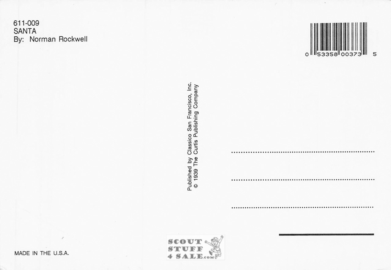 SANTA, Norman Rockwell Artwork Postcard, Sat Evening Post, #611-009