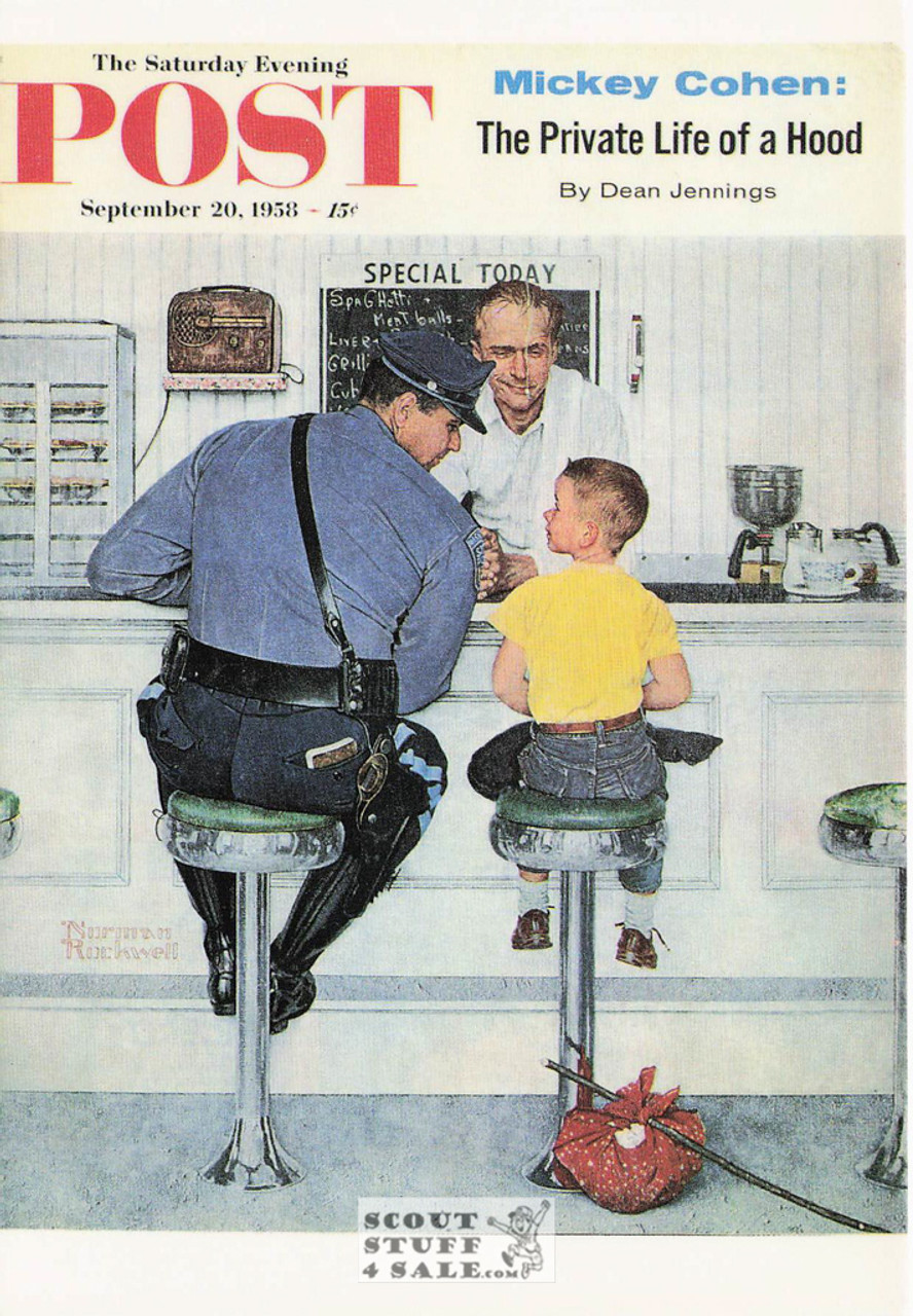 THE RUNAWAY, Norman Rockwell Artwork Postcard, Sat Eve Post, #611-015