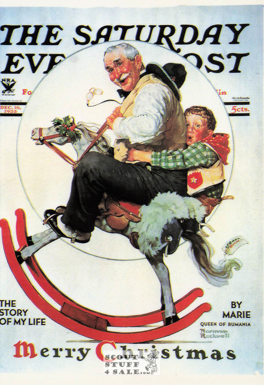 THE ROCKING HORSE, Norman Rockwell Artwork Postcard, Sat Eve Post, #611-038