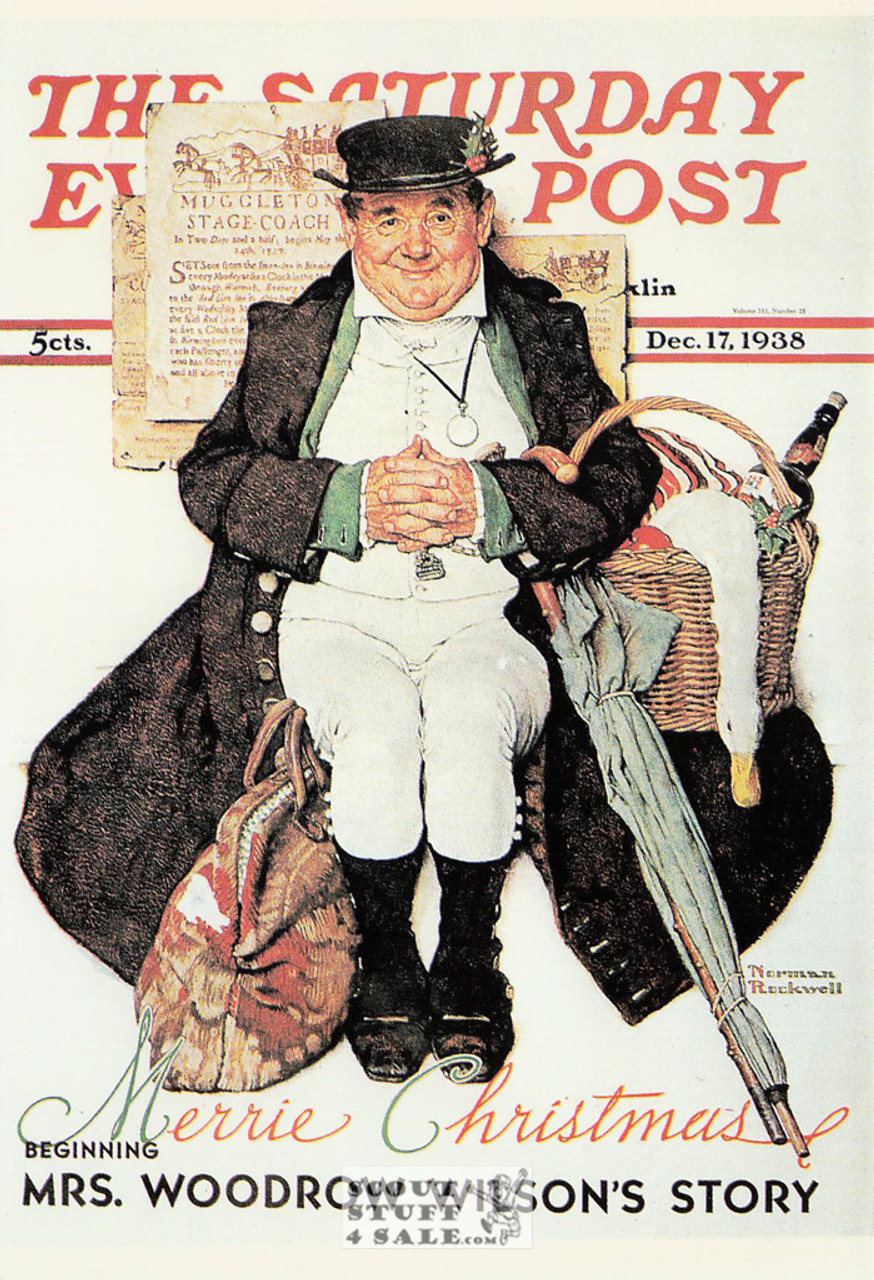 THE CHRISTMAS GOOSE, Norman Rockwell Artwork Postcard, Sat Eve Post, #611-041