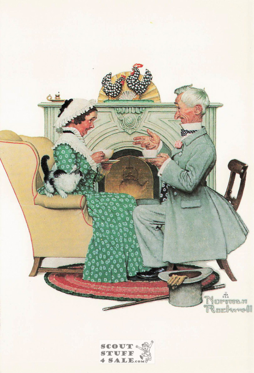 FOUR AGES OF LOVE-SHARING VINTAGE TIMES, Norman Rockwell Postcard, #611-053