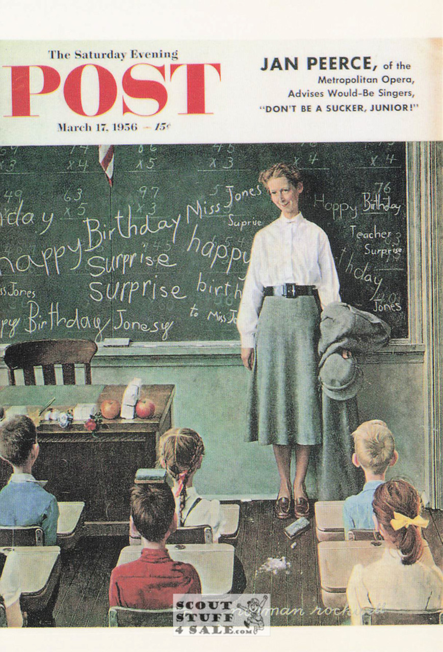 THE SCHOOL TEACHER, Norman Rockwell Artwork Postcard, Sat Eve Post, #611-065