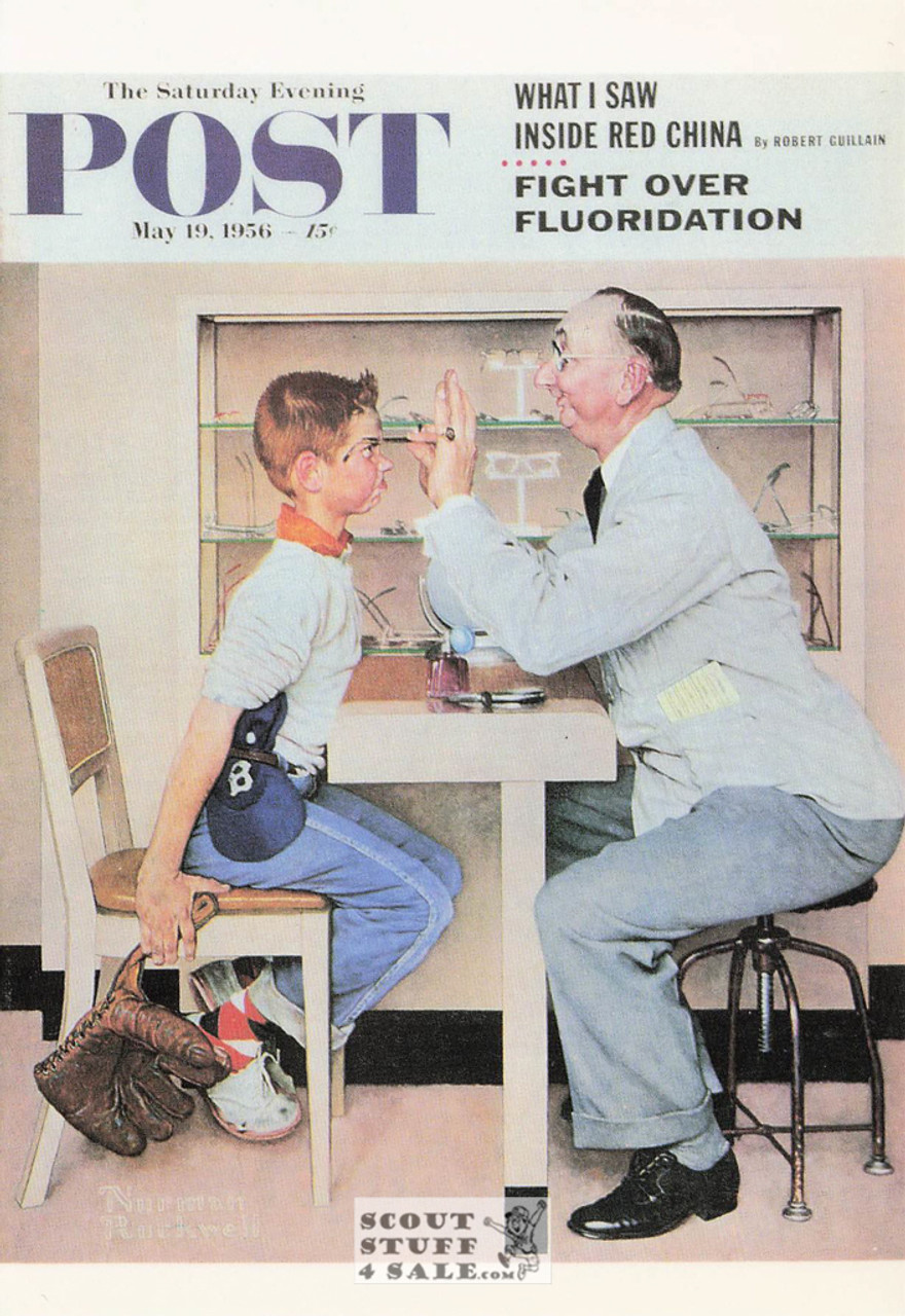 THE OPTICIAN, Norman Rockwell Artwork Postcard, Sat Evening Post, #611-066