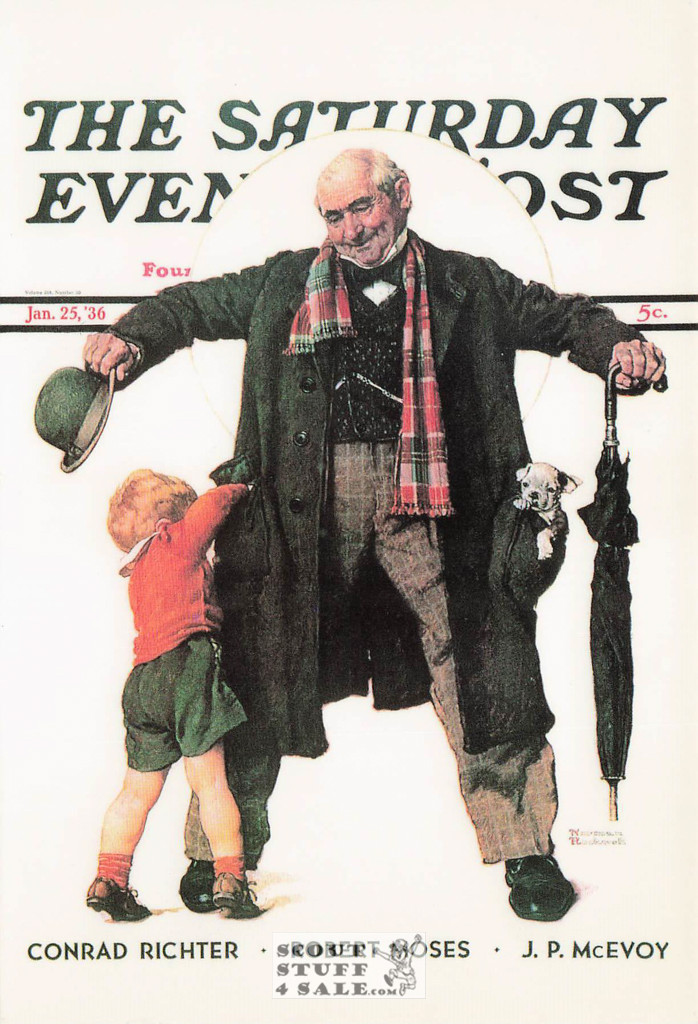CHILD SURPRISE, Norman Rockwell Artwork Postcard, Saturday Eve Post, #611-091