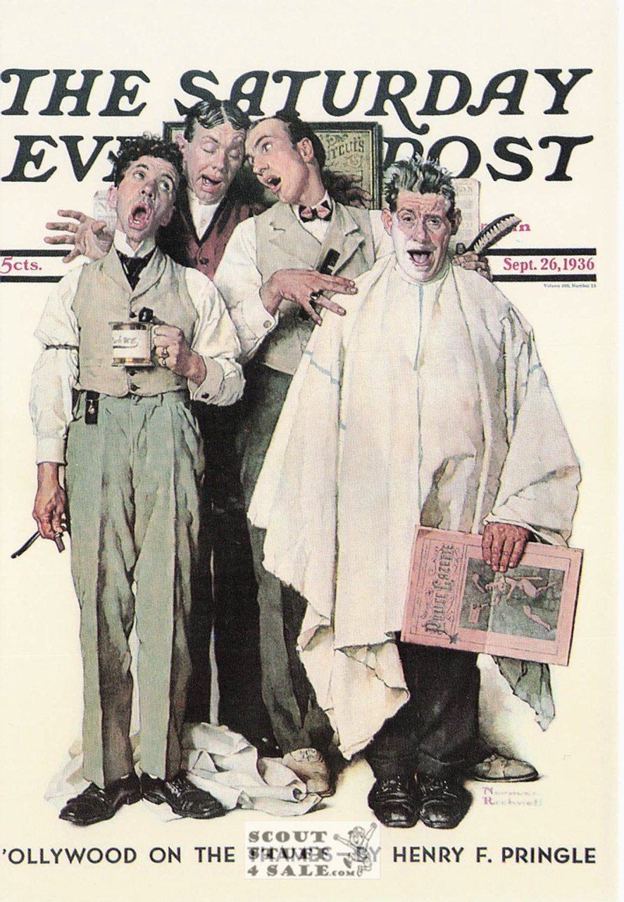 BARBERSHOP QUARTET, Norman Rockwell Artwork Postcard, Sat Eve Post, #611-097