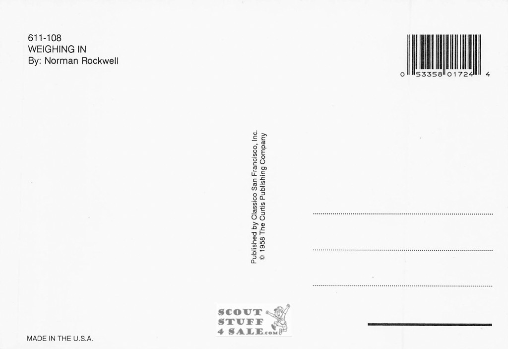 WEIGHING IN, Norman Rockwell Postcard, Horse racing, Sat Eve Post, #611-108