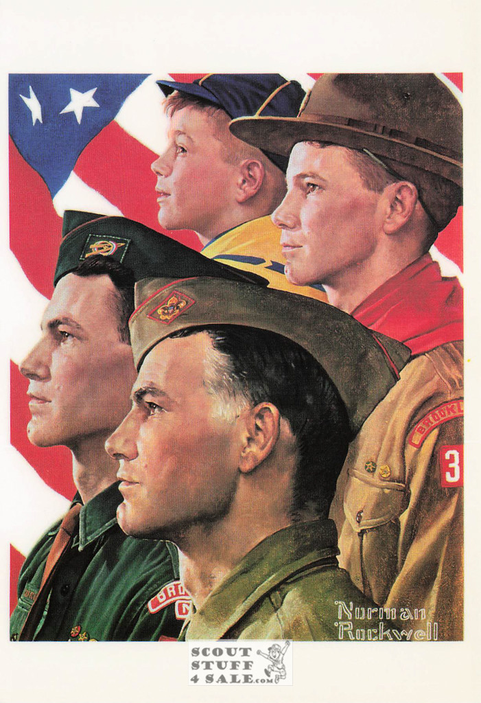 GROWTH OF A LEADER, Norman Rockwell Postcard, Boy Scouts of America, #611-124