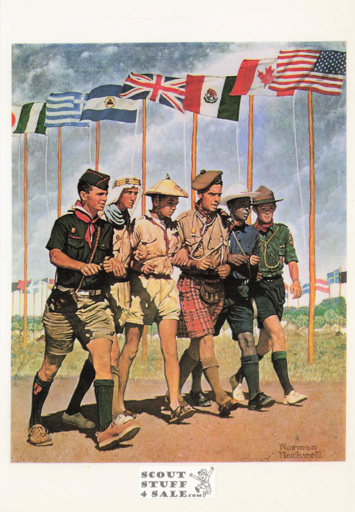 BREAKTHROUGH FOR FREEDOM, Norman Rockwell Postcard, Boy Scouts, #611-130
