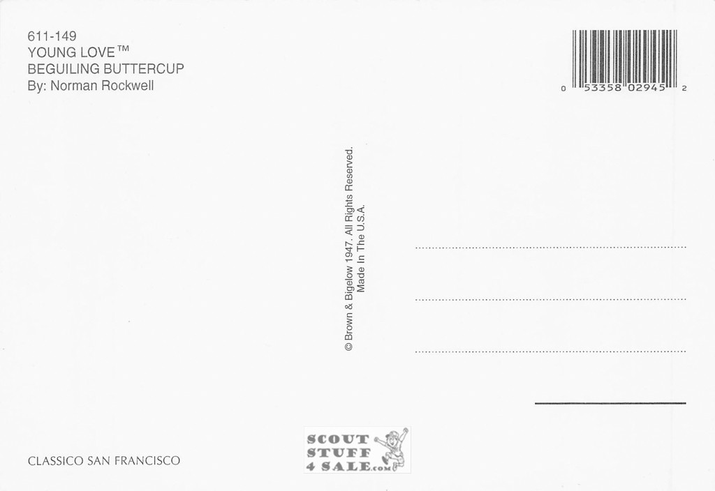 YOUNG LOVE - BEGUILING BUTTERCUP, Norman Rockwell Art Postcard, #611-149