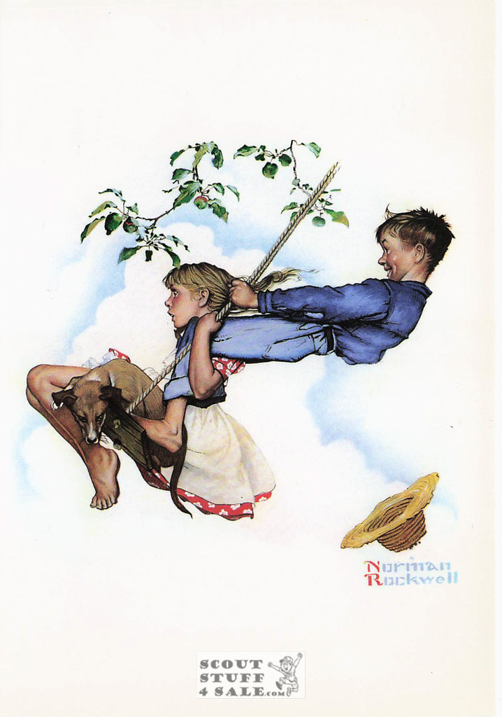 YOUNG LOVE - FLYING HIGH, Norman Rockwell Artwork Postcard, #611-150