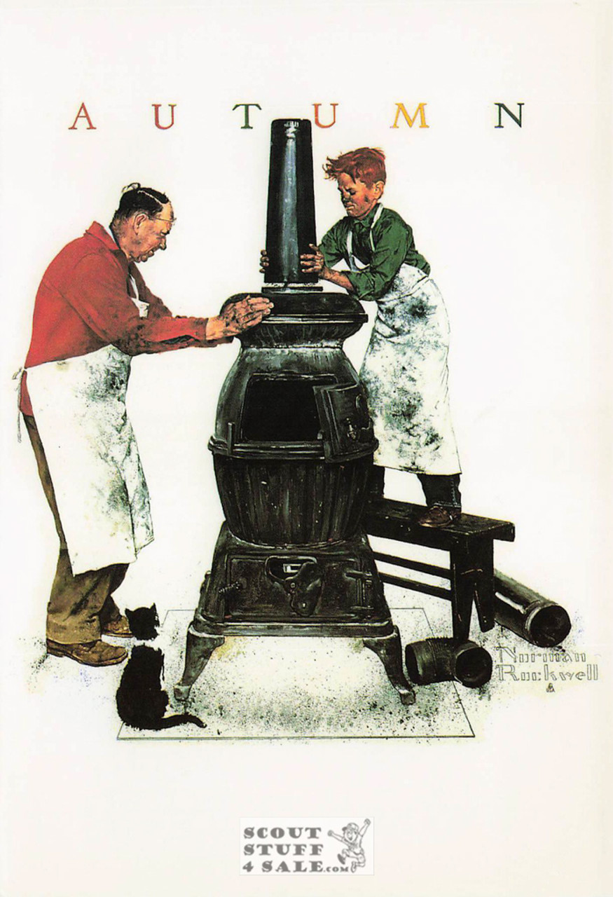 A HELPING HAND - COAL SEASON COMING, Norman Rockwell Postcard, #611-160