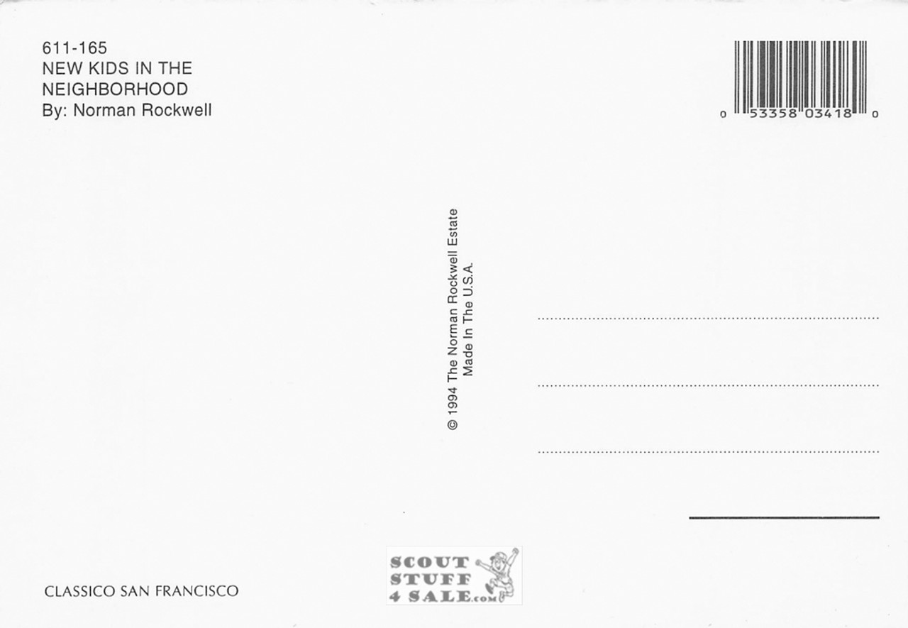 NEW KIDS IN THE NEIGHBORHOOD, Norman Rockwell Artwork Postcard, #611-165