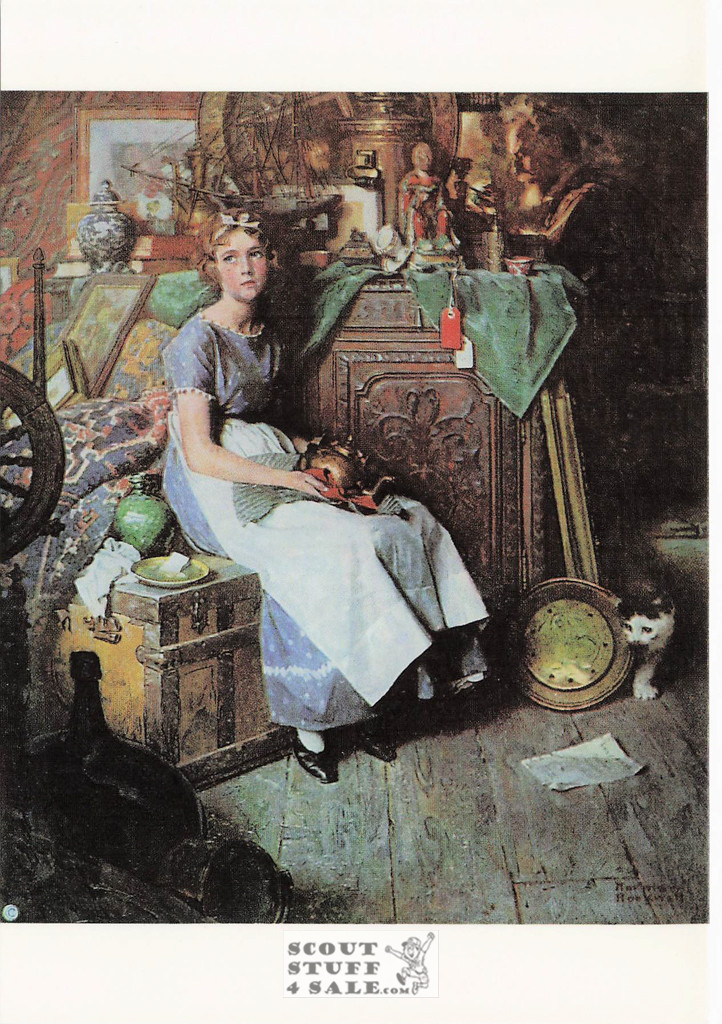 DREAMS IN THE ANTIQUE SHOP, Norman Rockwell Artwork Postcard, #611-180