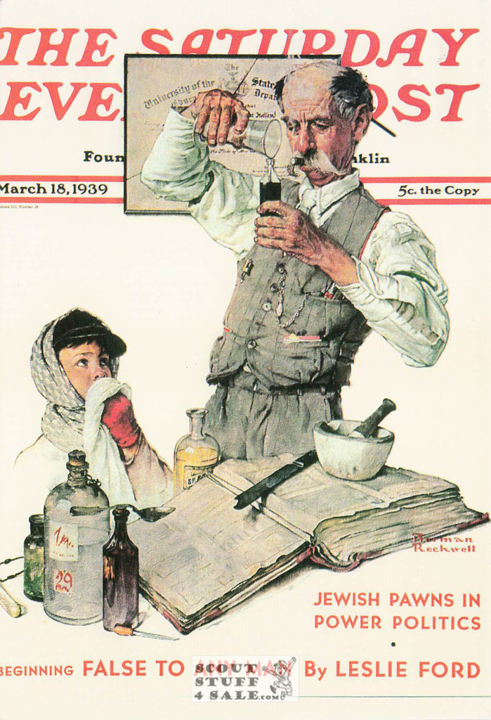 THE DRUGGIST, Norman Rockwell Artwork Postcard, Saturday Eve Post, #611-192