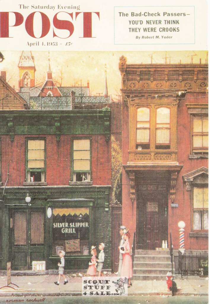 WALKING TO CHURCH, Norman Rockwell Artwork Postcard, Sat Eve Post, #611-197
