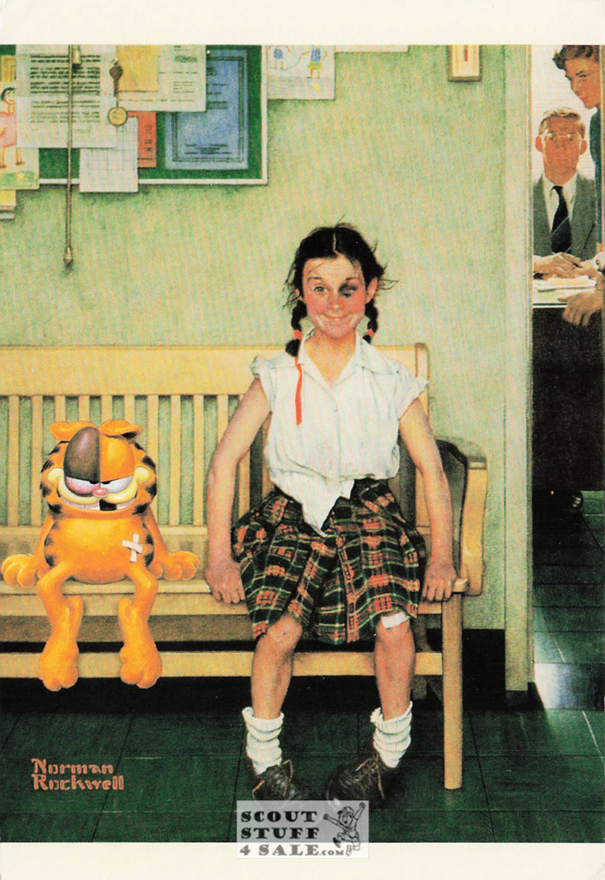 GARFIELD VISITS NORMAN ROCKWELL-THE SHINER Art Postcard, #611-203