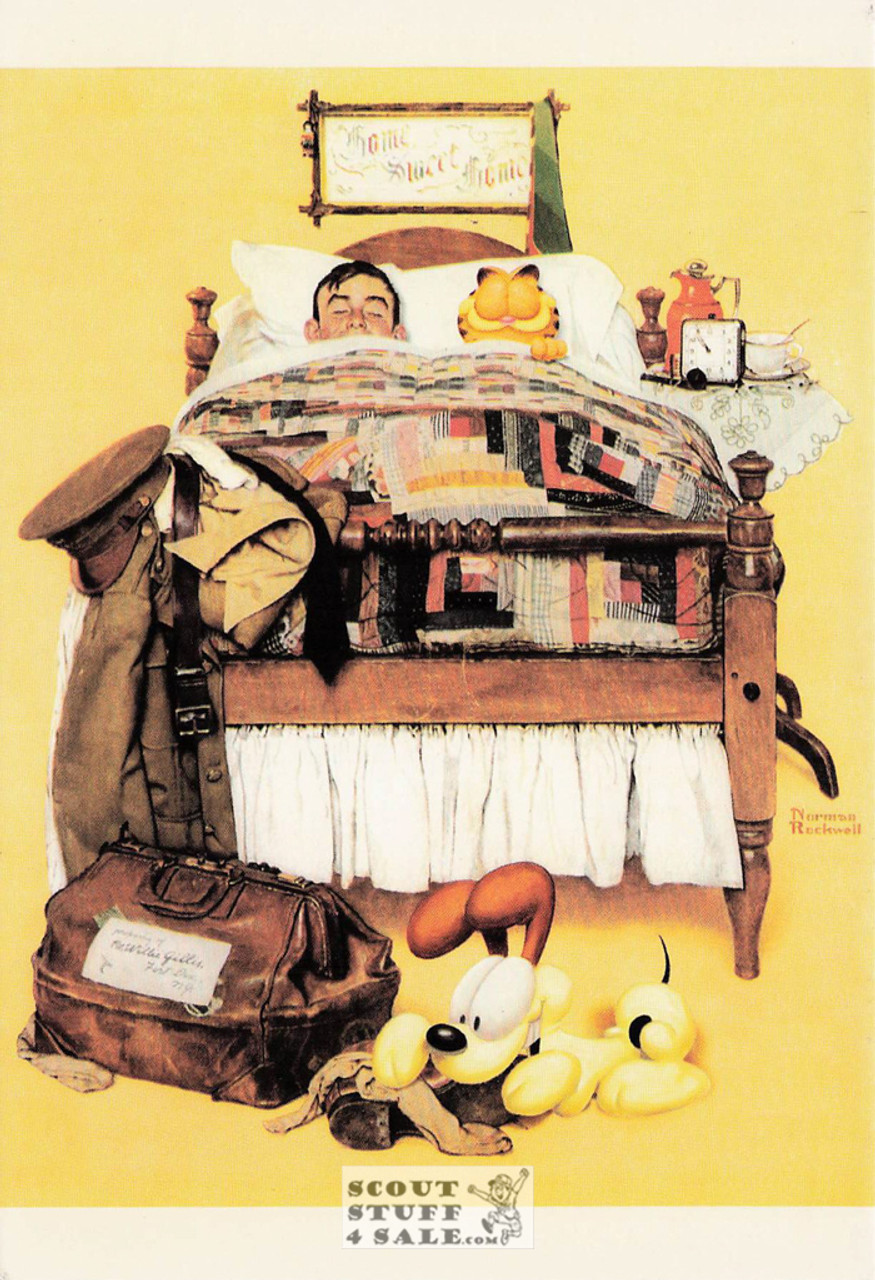 GARFIELD VISITS NORMAN ROCKWELL-FURLOUGH Art Postcard, #611-210