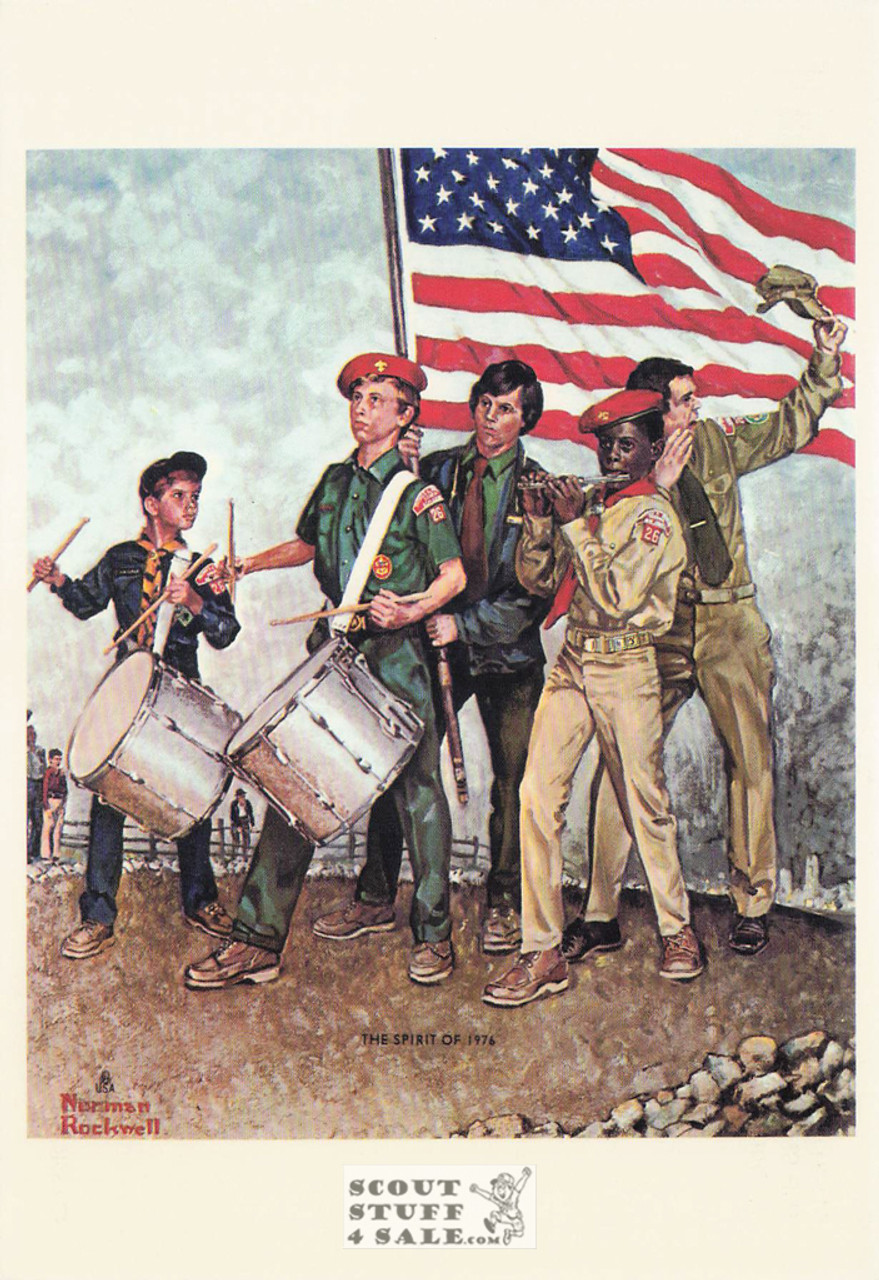 THE SPIRIT OF 1976, Norman Rockwell Postcard, Boy Scouts America, #611-217