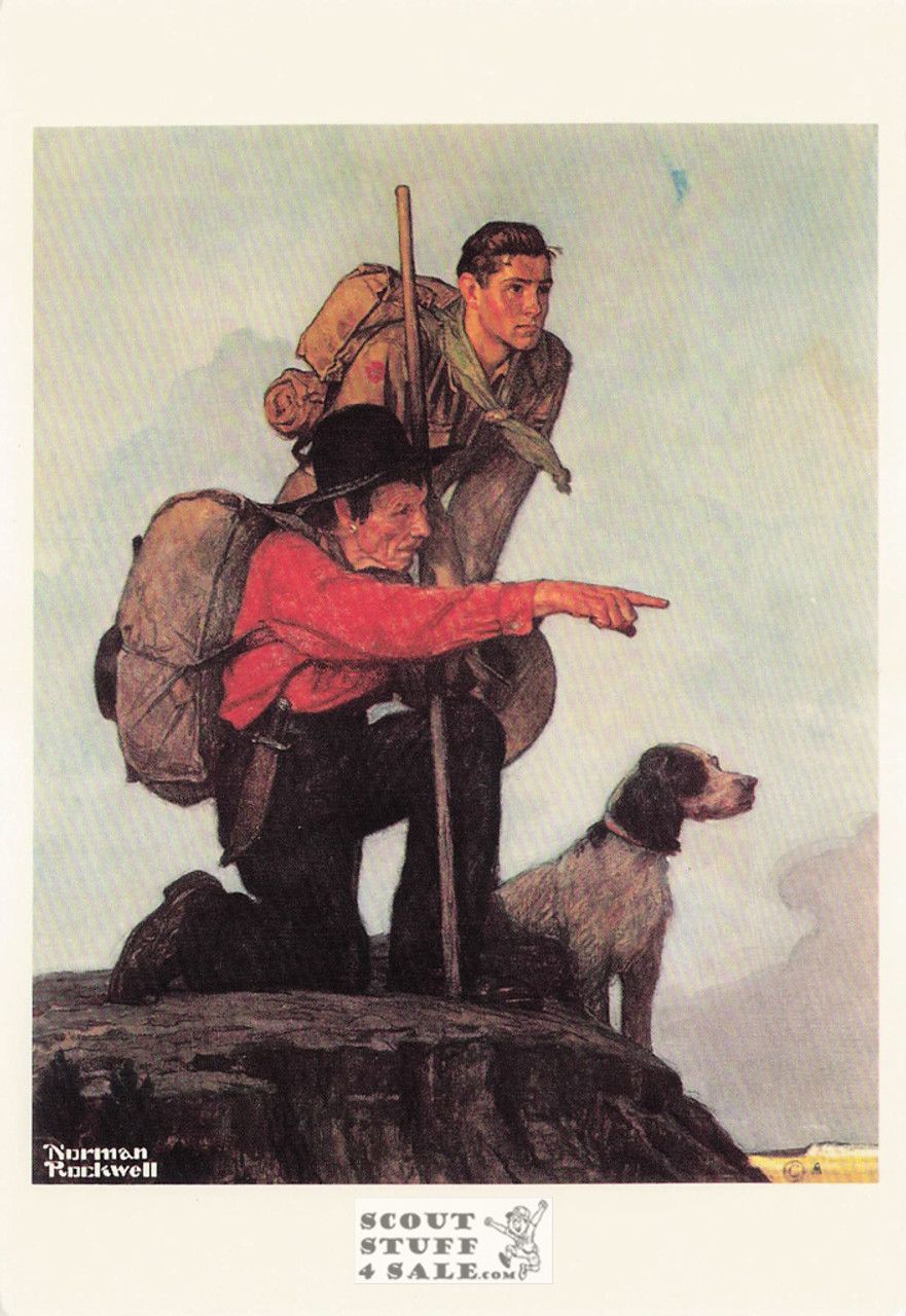 CARRY ON, Norman Rockwell Postcard, Boy Scouts America, #611-220