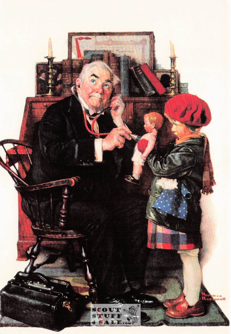 DOCTOR AND THE DOLL, Norman Rockwell Artwork Postcard, Classico SF #611-231