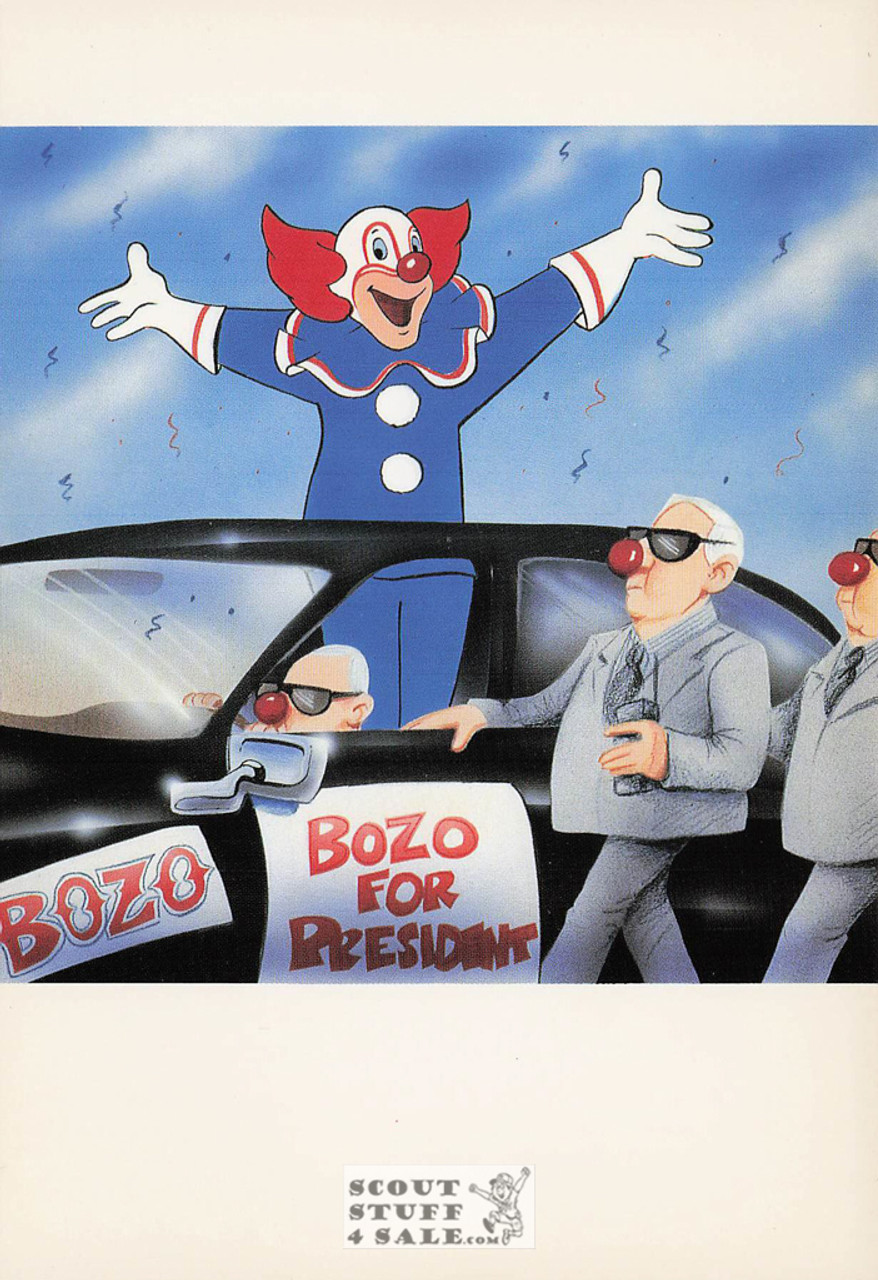 The Secret Service, Bozo the Clown Cartoon Postcard, Classico SF #625-002