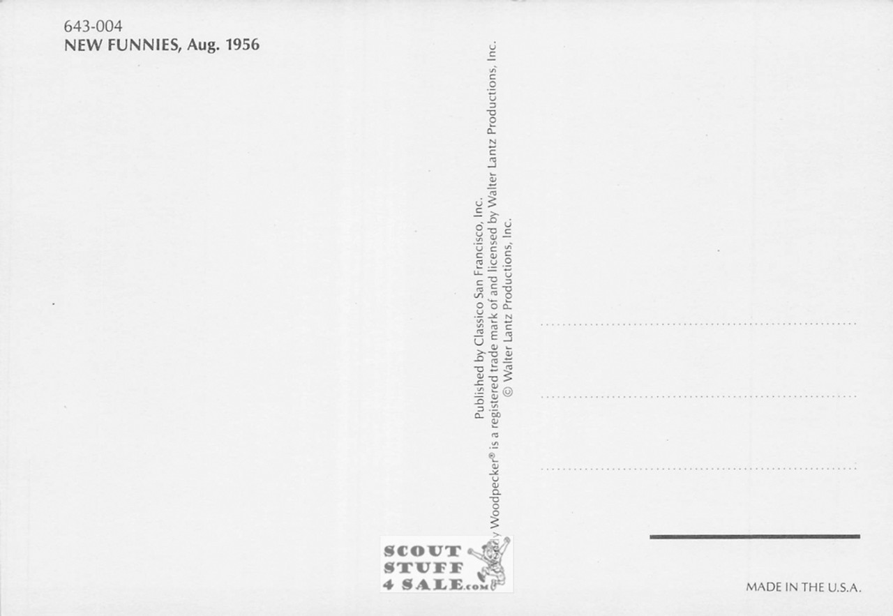 Aug 1956 New Funnies Woody Woodpecker Comic Book Cover Postcard, #643-004