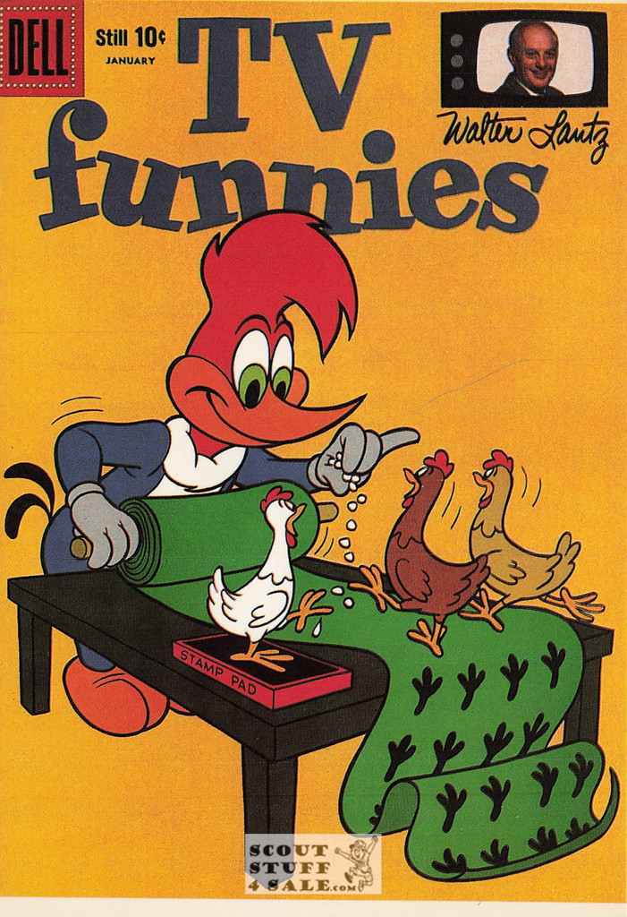 Jan 1959 TV Funnies Woody Woodpecker Comic Book Cover Postcard, #643-007