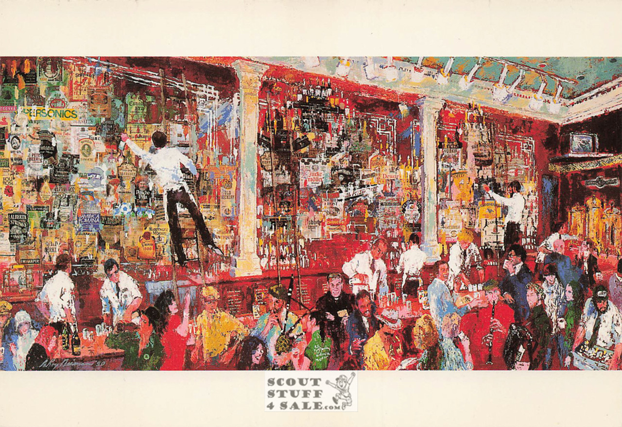F.X. MCROY'S WHISKY BAR SEATTLE, Leroy Neiman Artwork Postcard, #651-006