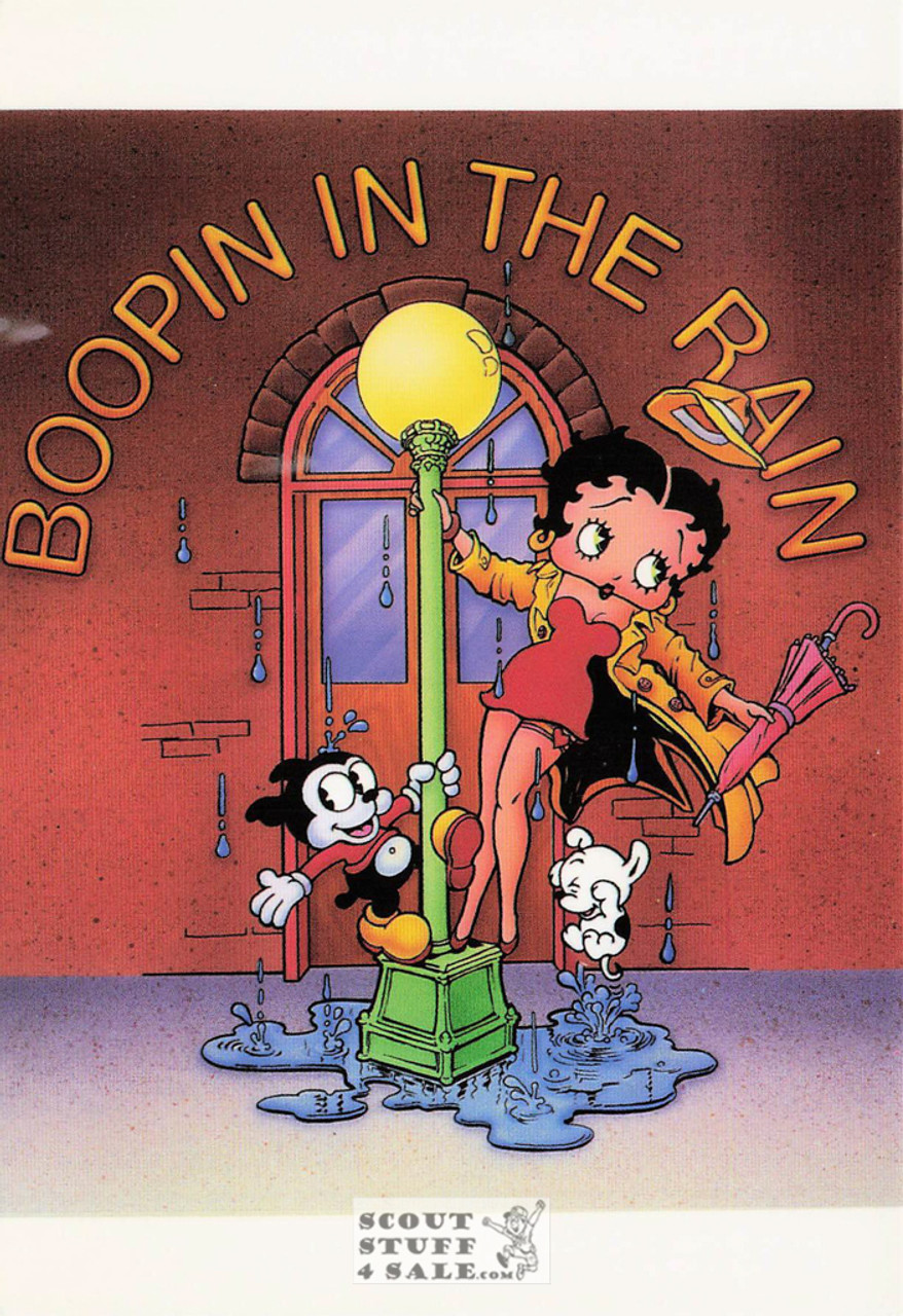 Boopin in the Rain, Betty Boop Cartoon Postcard, Classico San Francisco #661-027