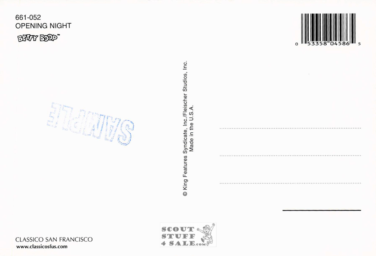 Opening Night, Betty Boop Cartoon Postcard, Classico San Francisco #661-052