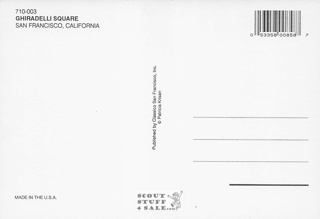 Ghiradelli Square, San Francisco Postcard, Photography Patricia Krisan, #710-003