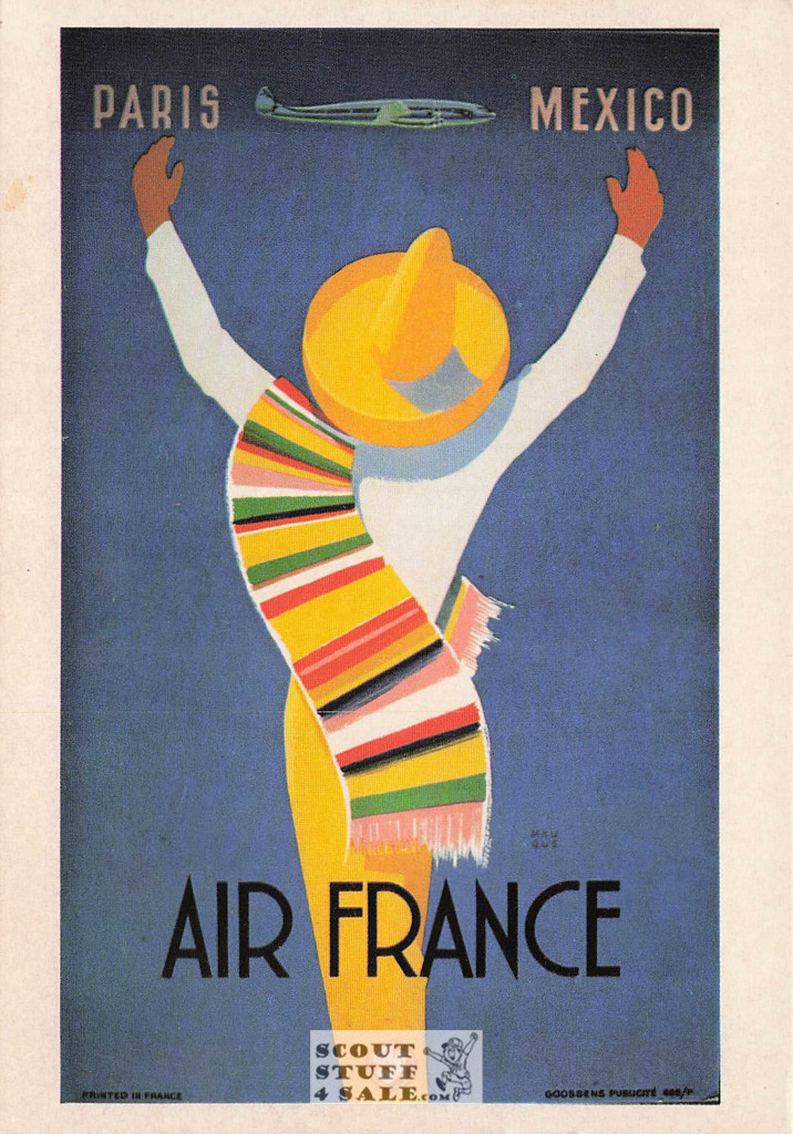 Air France Paris to Mexico Postcard, Editions Nugeron #A307